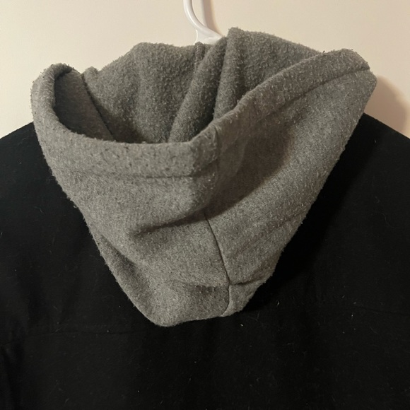 Mens Large Black & Grey Jacket with Hood - Picture 13 of 16